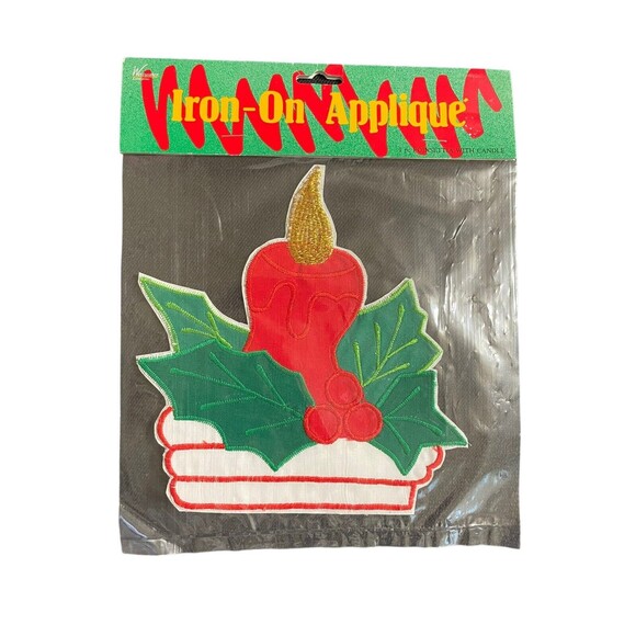 Vintage Christmas IRON-ON APPLIQUE Lot x6 Horses Candle Bells UGLY SWEATER DIY - Picture 5 of 9